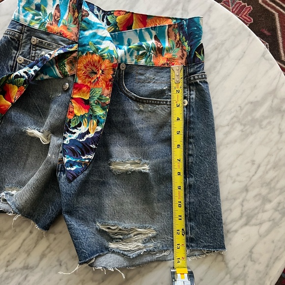 R13 NWT Jasper Tie-Waist Crossover 90's Aesthetic Jean Shorts Size 25 - Picture 9 of 10